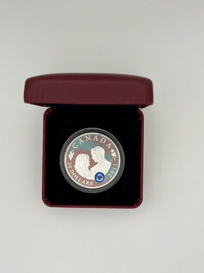 2011 Canada $20 – H.R.H. Prince William of Wales & Miss Catherine Middleton Proof Silver Coin