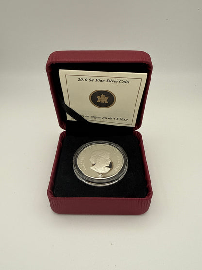 2010 $4 Fine Silver Coin Dinosaur - Dromaeosaurus
