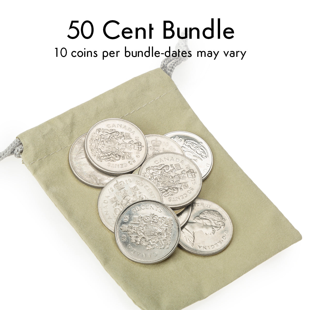 Nickel 50 Cents - 10 Coin Bundle